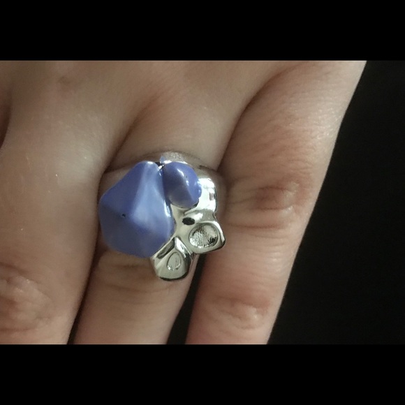 Rock lodged skull ring - Picture 2 of 6